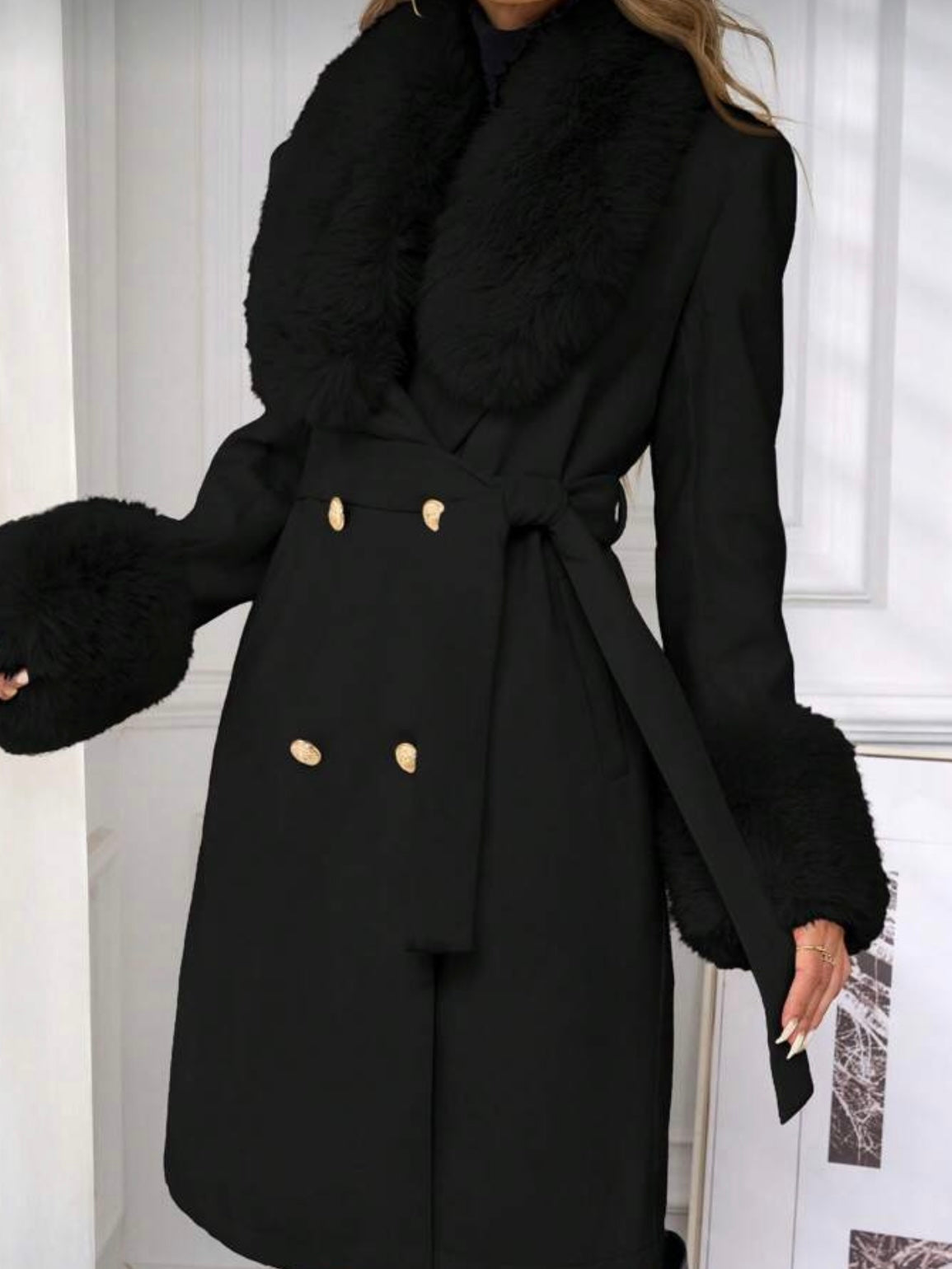 Cappotto Pelliccia Black