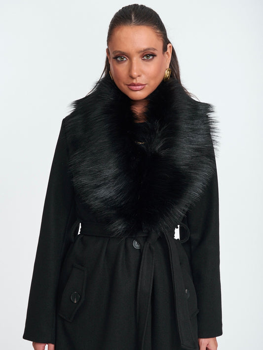 Cappotto L Pelliccia Black