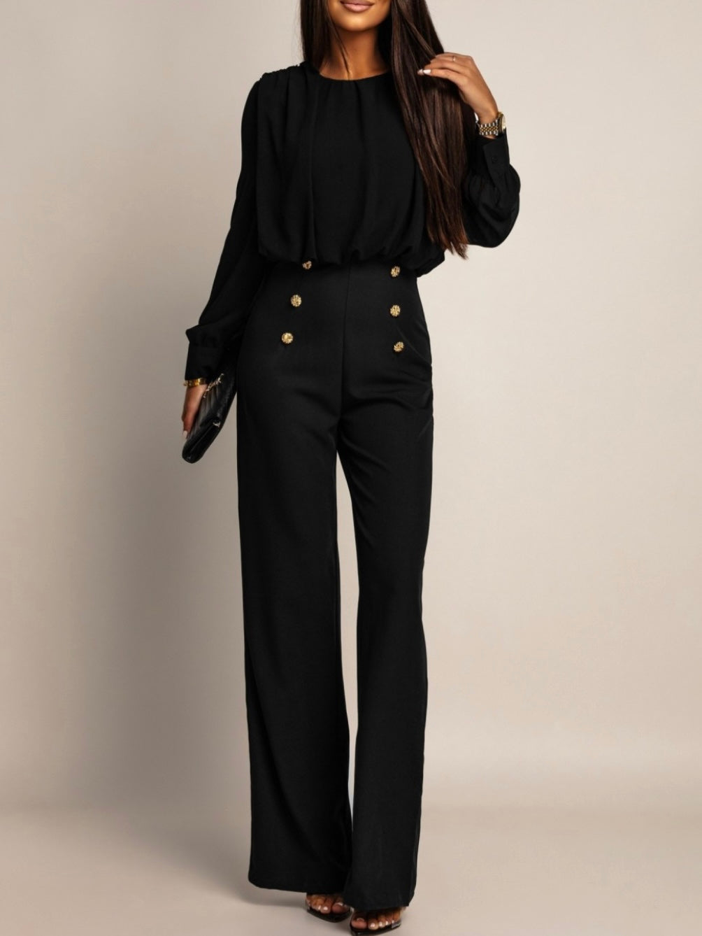 Pantaloni Botton Black