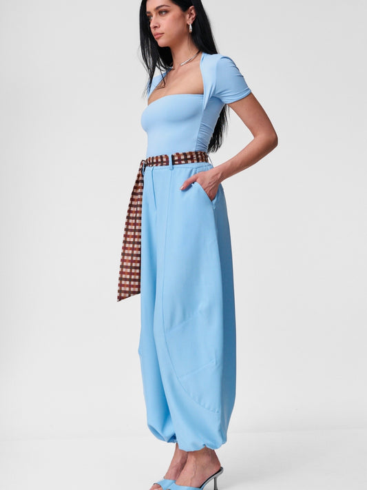 Pantalone Over Azzurro