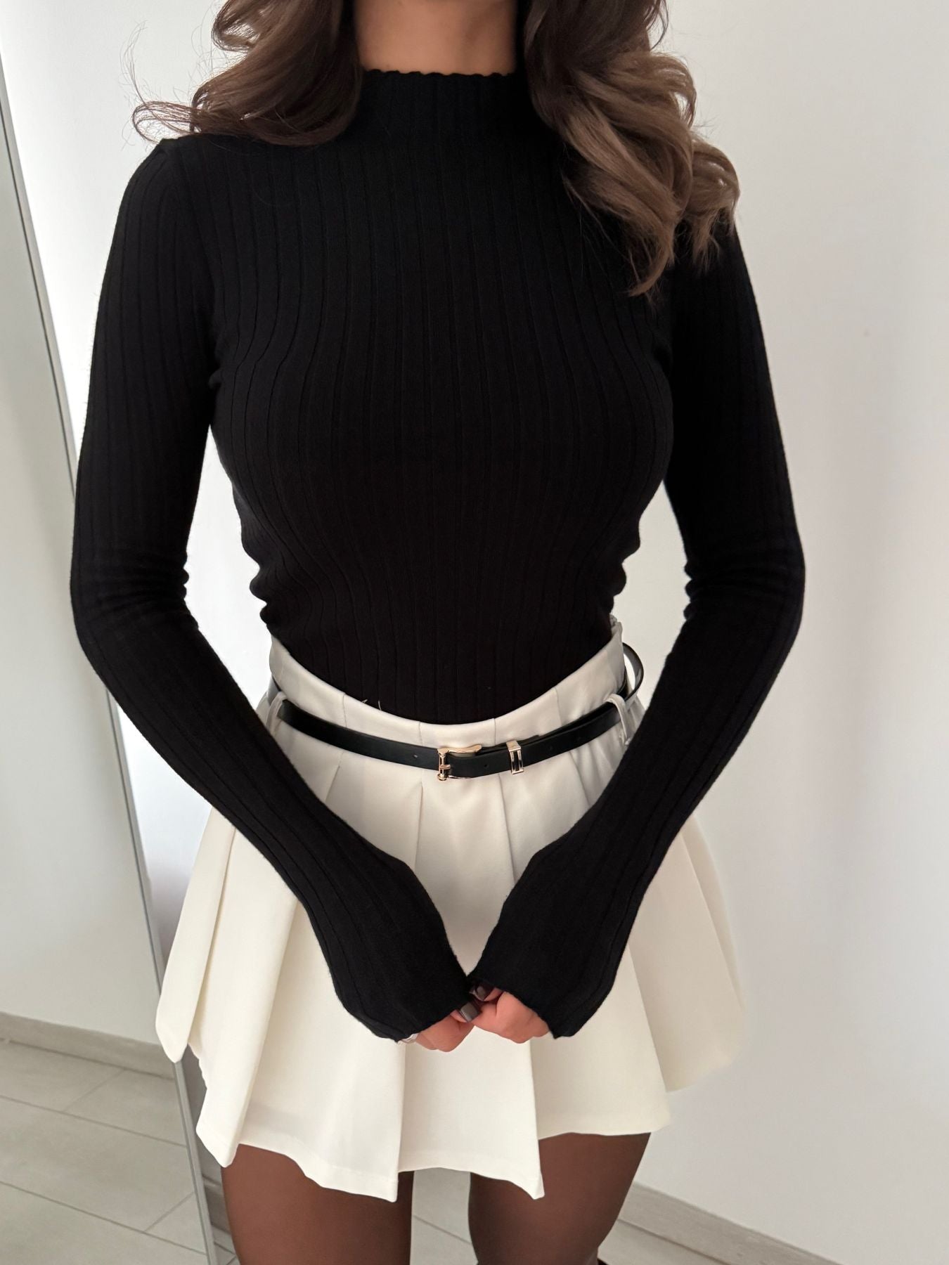 Maglia costine Black