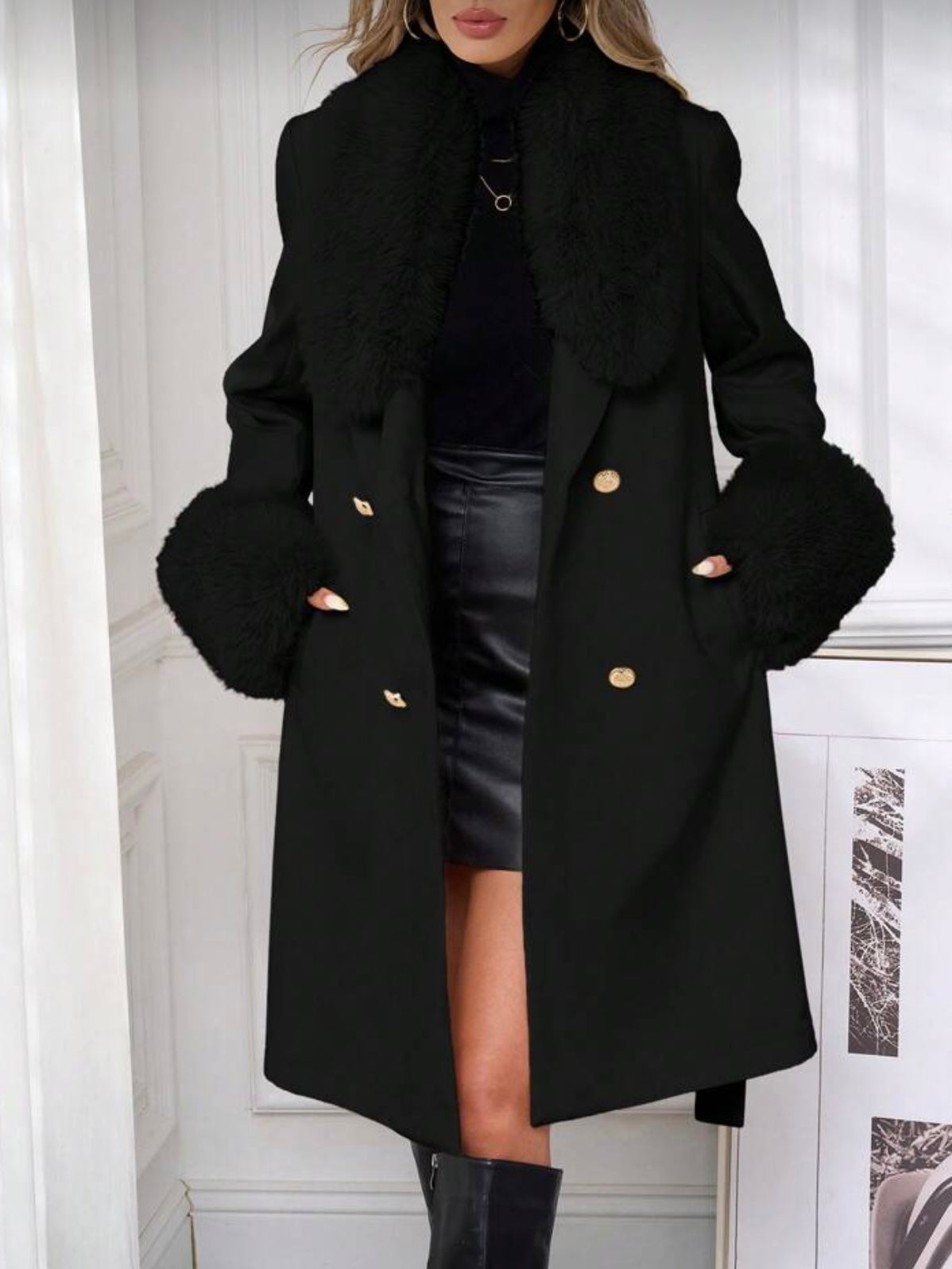 Cappotto Pelliccia Black