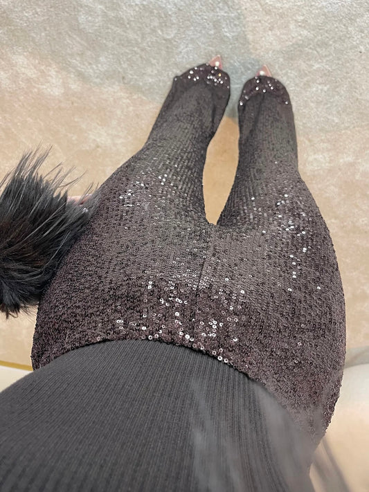 Pantalone Paillettes Black