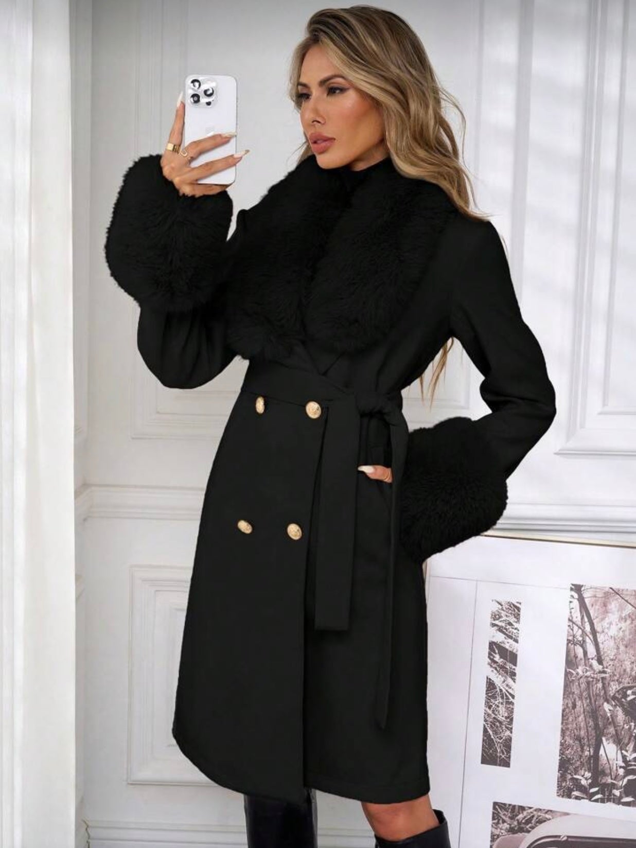 Cappotto Pelliccia Black