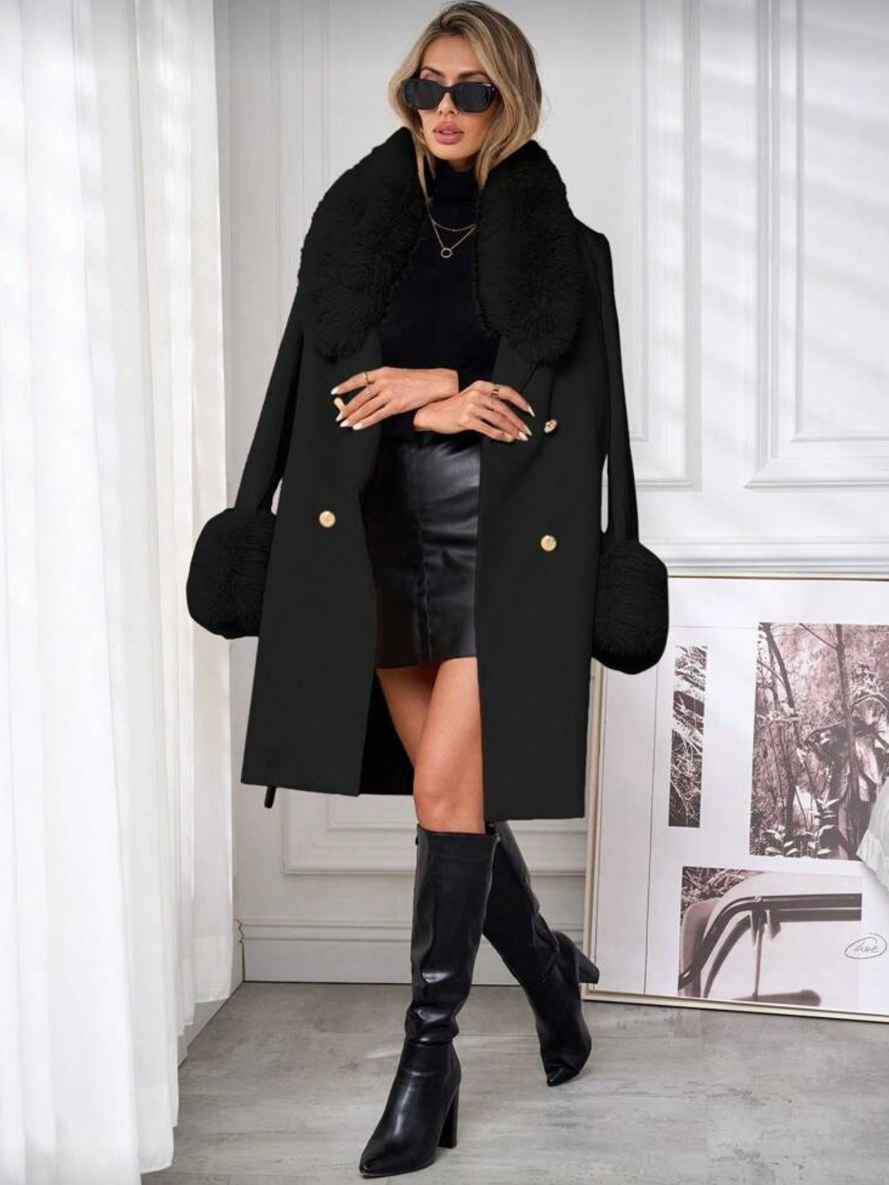 Cappotto Pelliccia Black