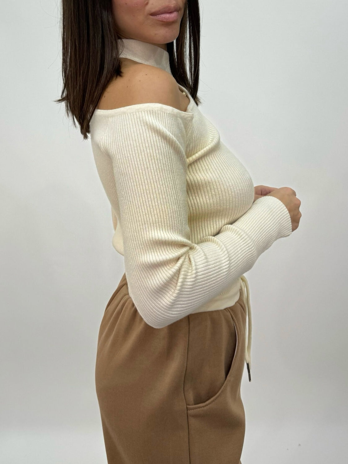 Maglia Crop Beige