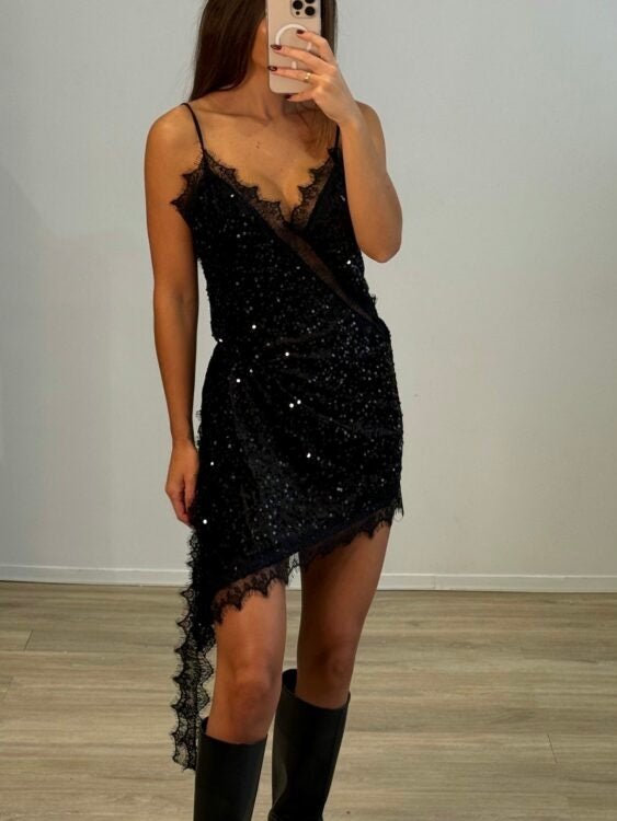 Abito Velluto P Black - abito donna - DivaModaMilano