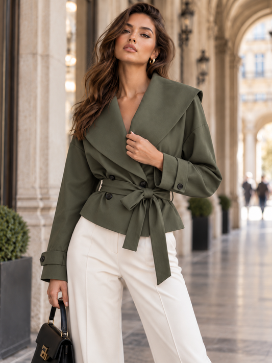 Trench Brigitte Green, dettaglio del design