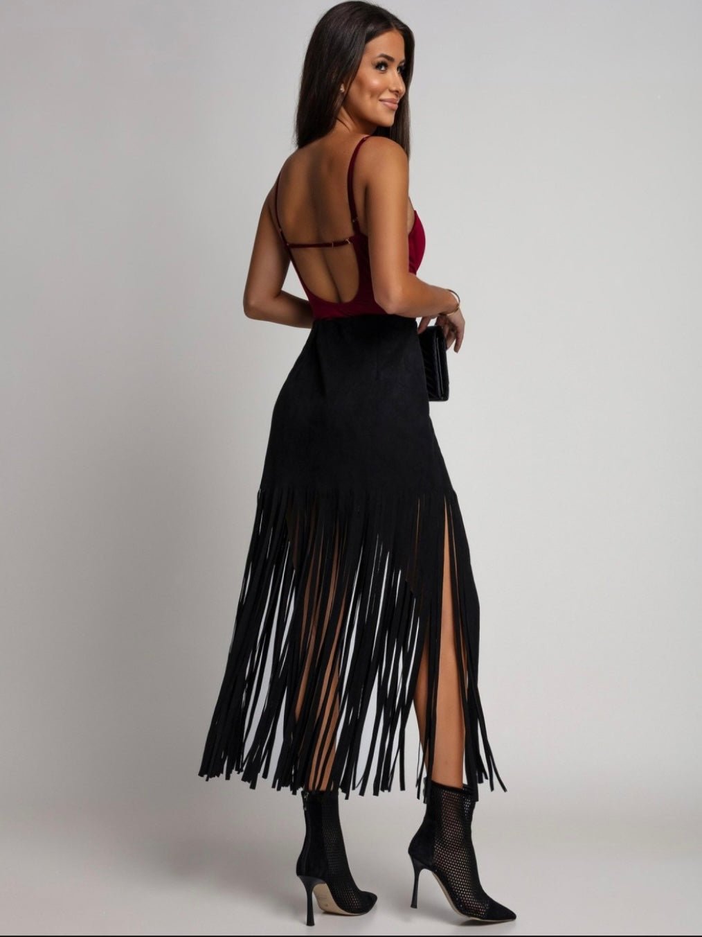 Gonna Frange Black - gonna donna - DivaModaMilano