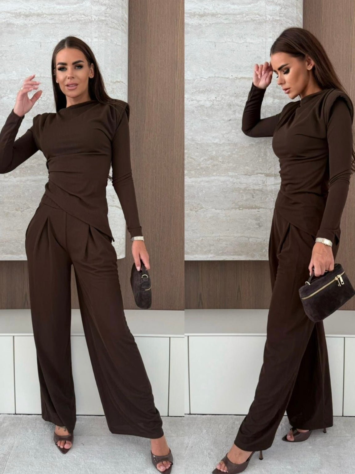 Set Elegant Brown L - abito donna - DivaModaMilano