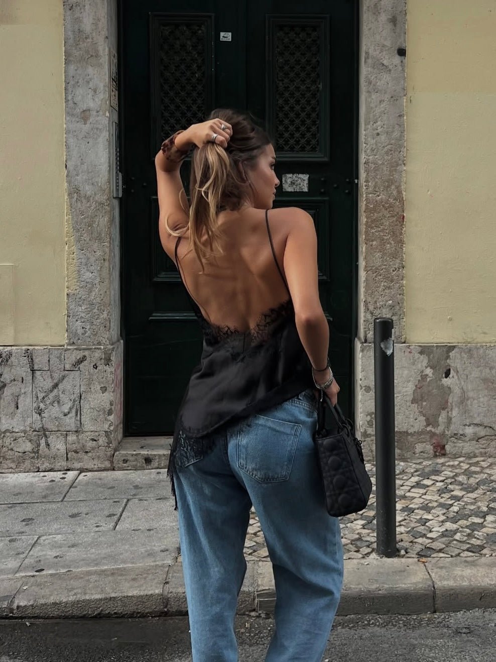 Top Satinato Black - corpetto donna - DivaModaMilano