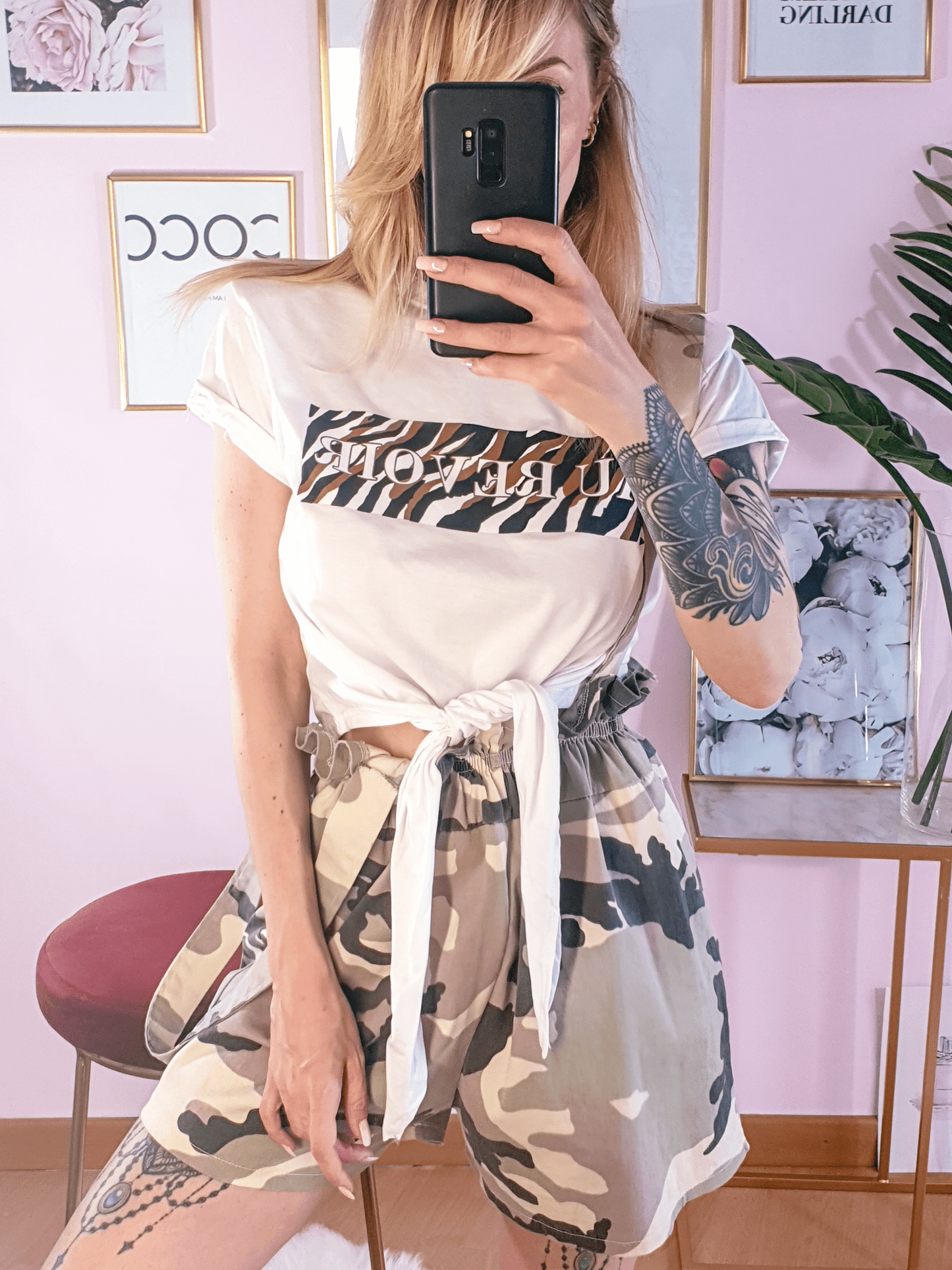 Salopette Shorts Military - tuta donna - DivaModaMilano