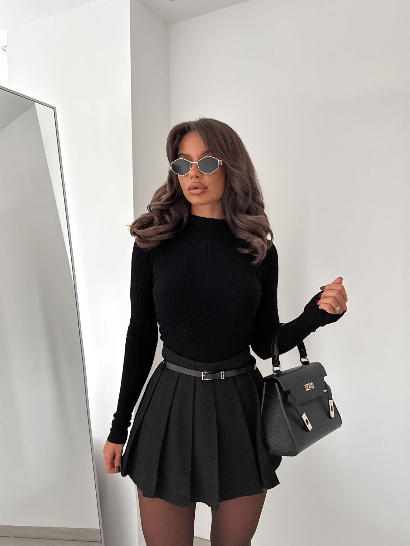Maglia costine Black