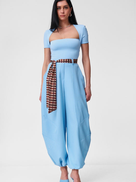 Pantalone Over Azzurro