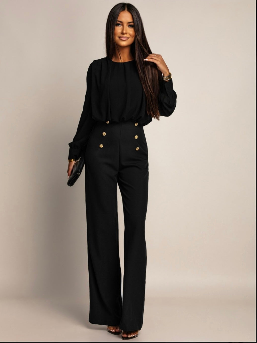 Pantaloni Botton Black