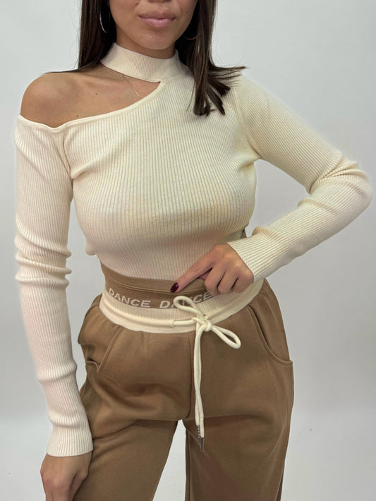 Maglia Crop Beige