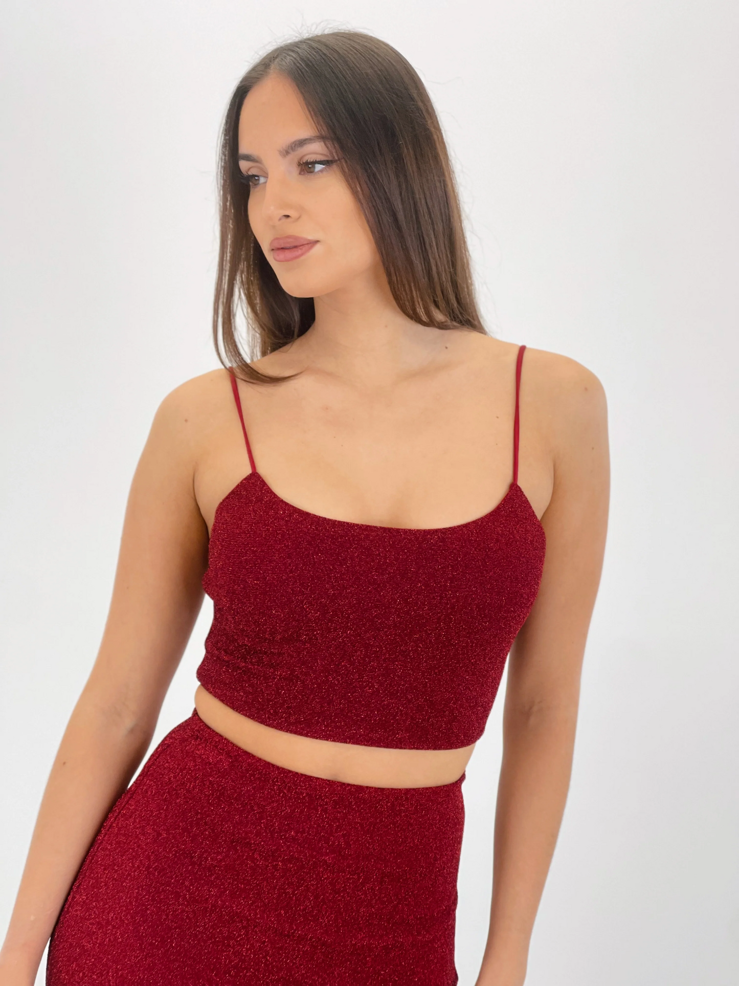 Top Glitter Rosso