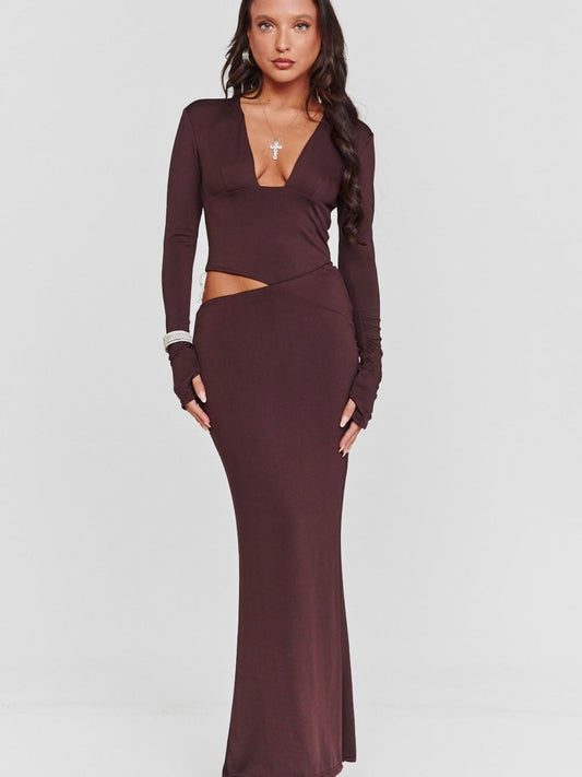 Abito Asia Brown - abito donna - DivaModaMilano