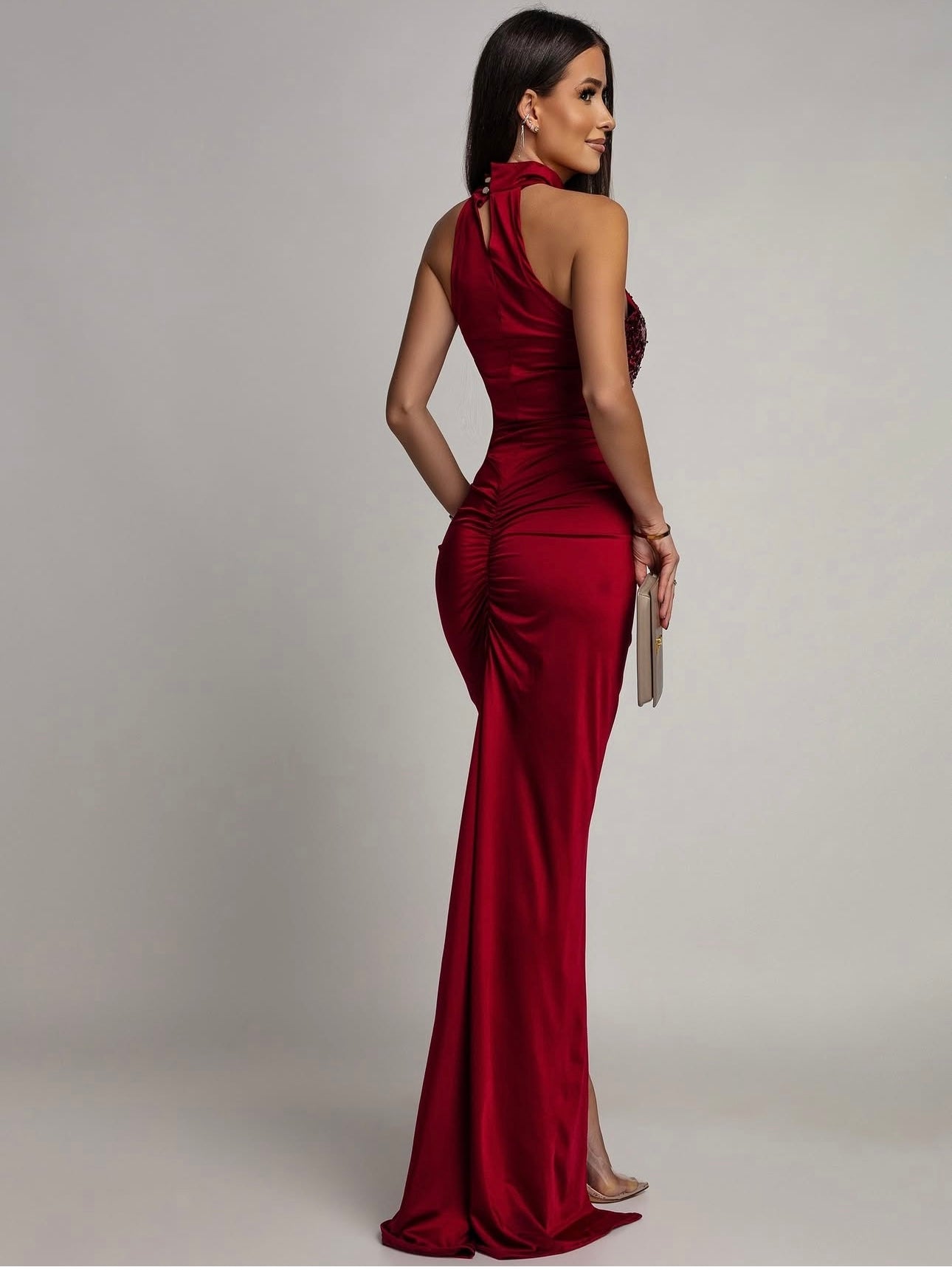 Abito Bloom Paillettes Wine - abito donna - DivaModaMilano