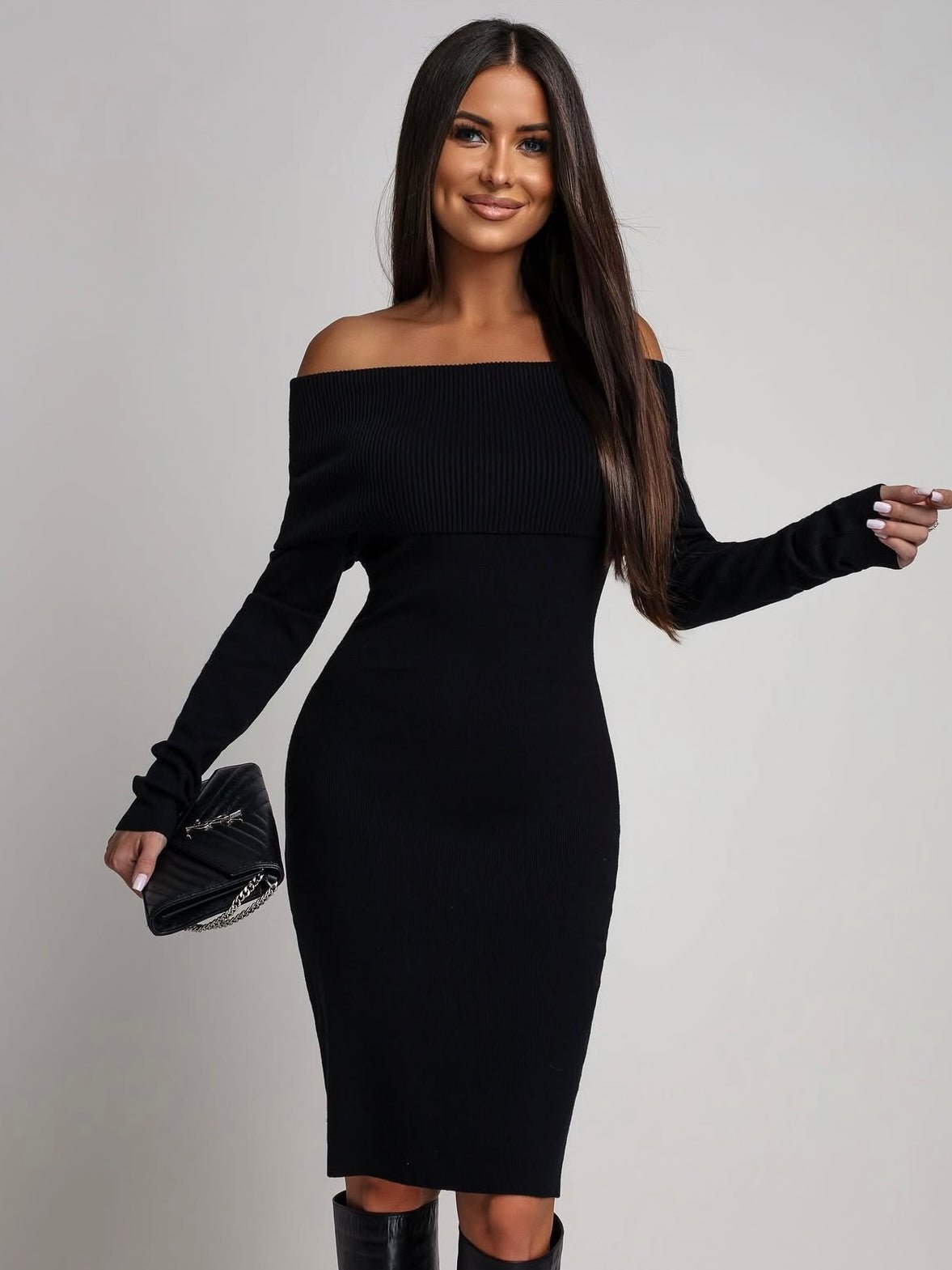 Abito Boat Black - abito maglia donna - DivaModaMilano