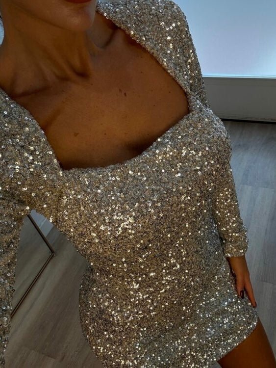 Abito Cloe Paillettes Silver - abito donna - DivaModaMilano