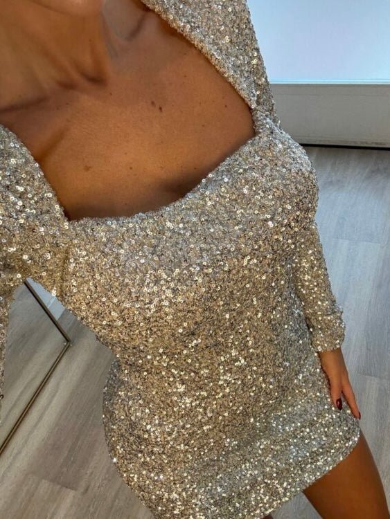 Abito Cloe Paillettes Silver - abito donna - DivaModaMilano