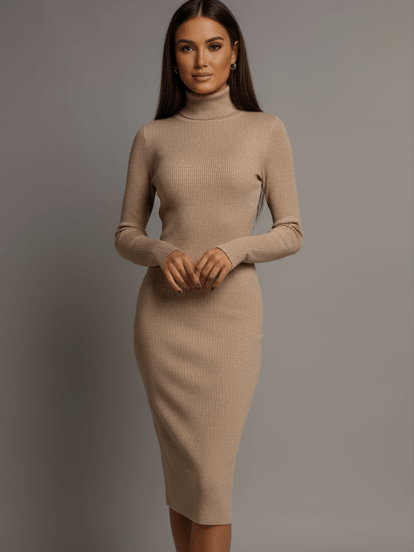 Abito Cool Beige - abito maglia donna - DivaModaMilano