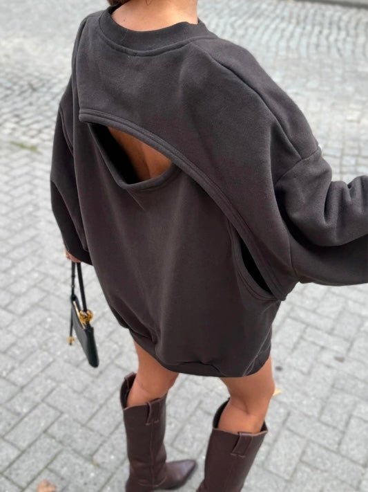 Abito Felpa Brown - abito maglia donna - DivaModaMilano