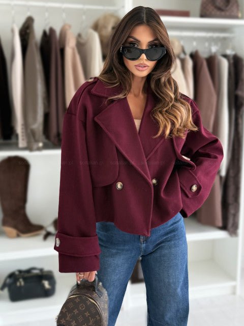 Cappotto Crop Wine - cappotto donna - DivaModaMilano