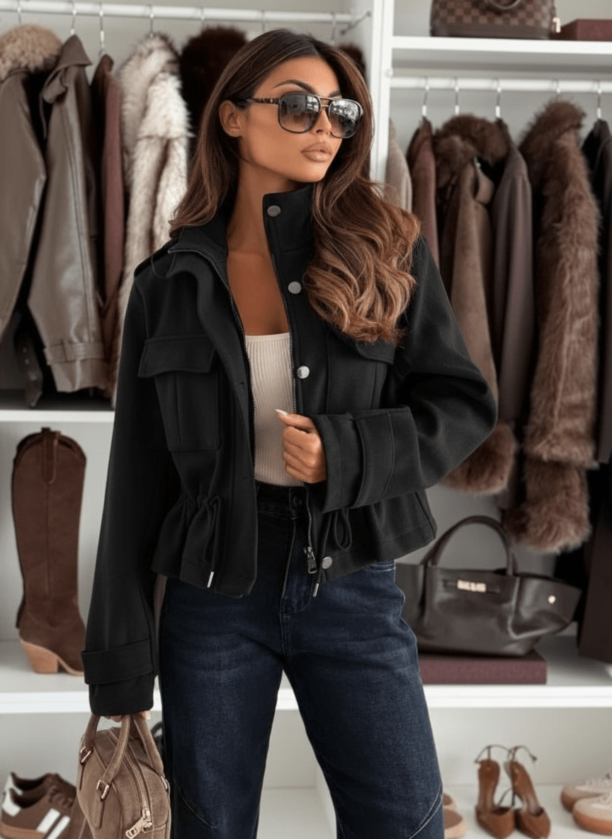 Cappotto scamosciato Black - cappotto donna - DivaModaMilano