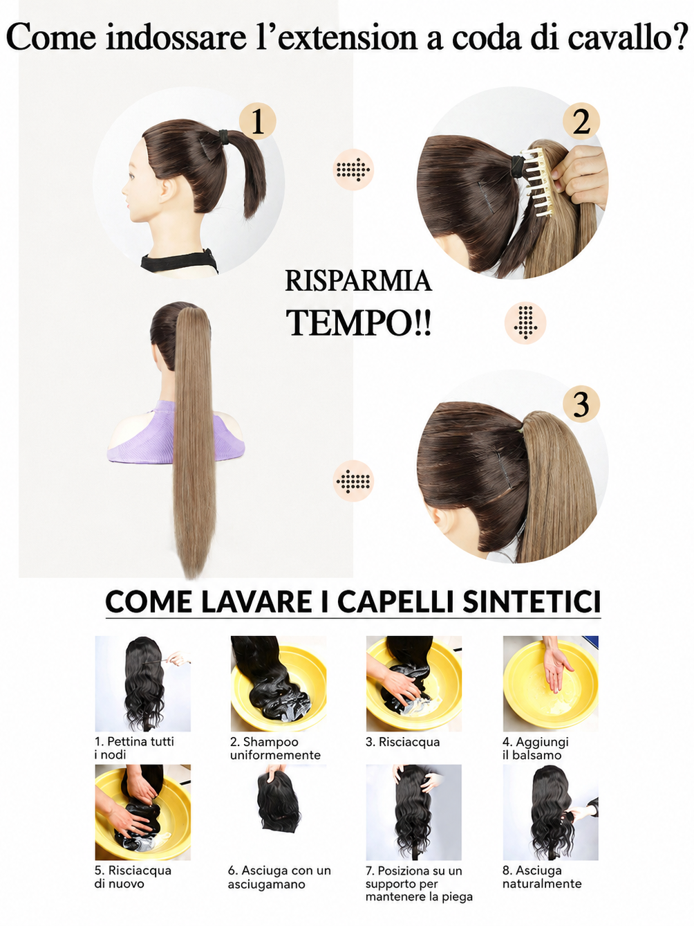 Extension Capelli Lisci Castani