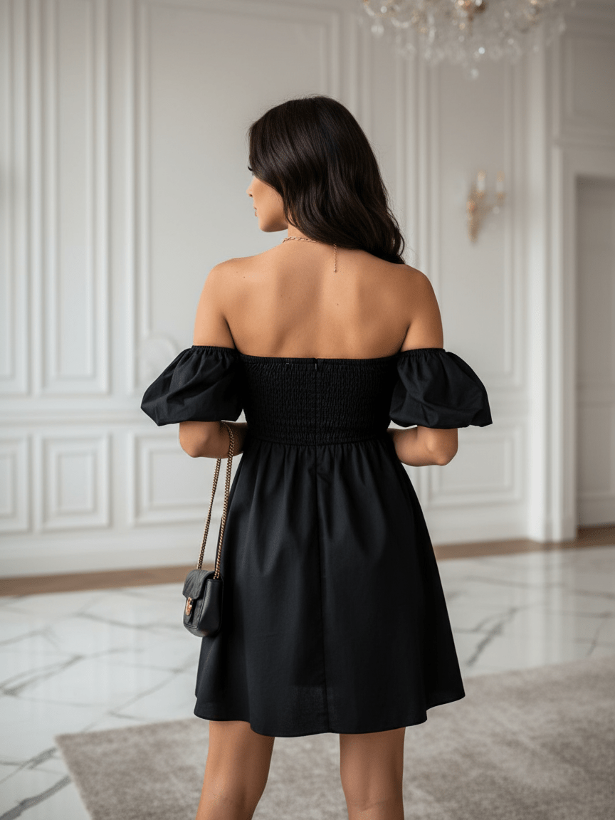 Abito Sophy Black – dettaglio del design – DivaModaMilano