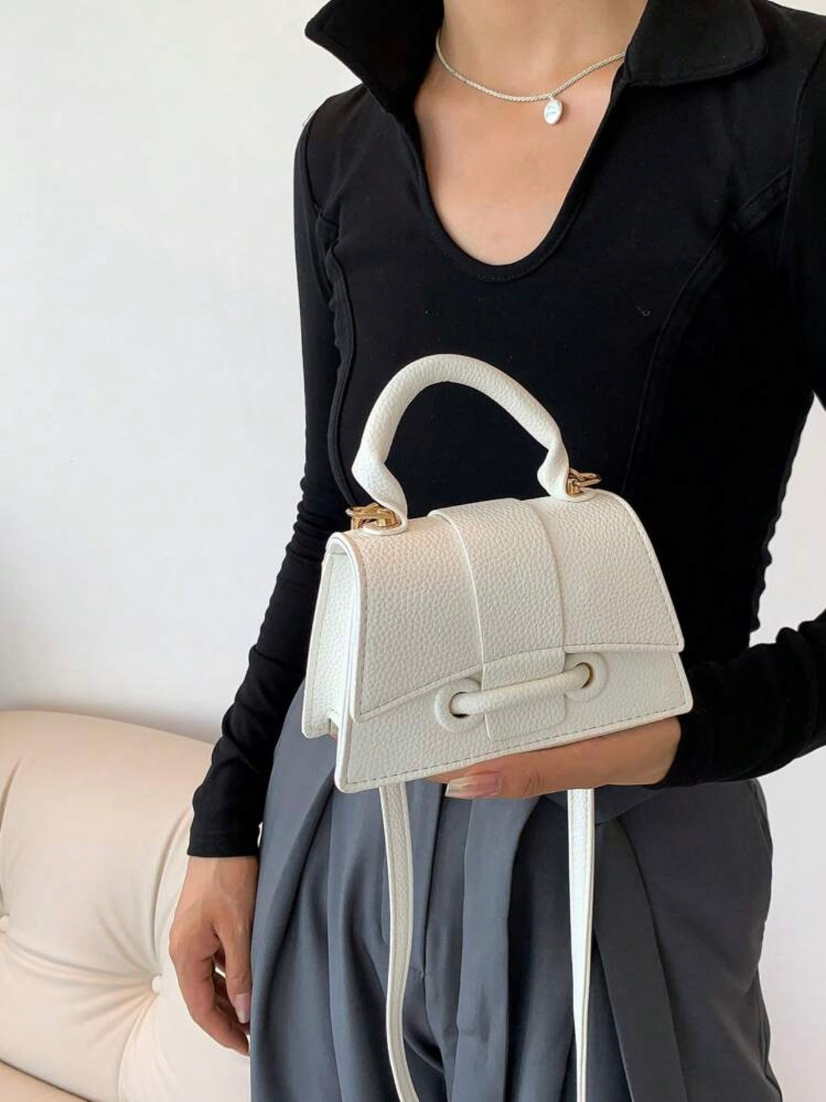 Borsa Kelly White, dettaglio del design
