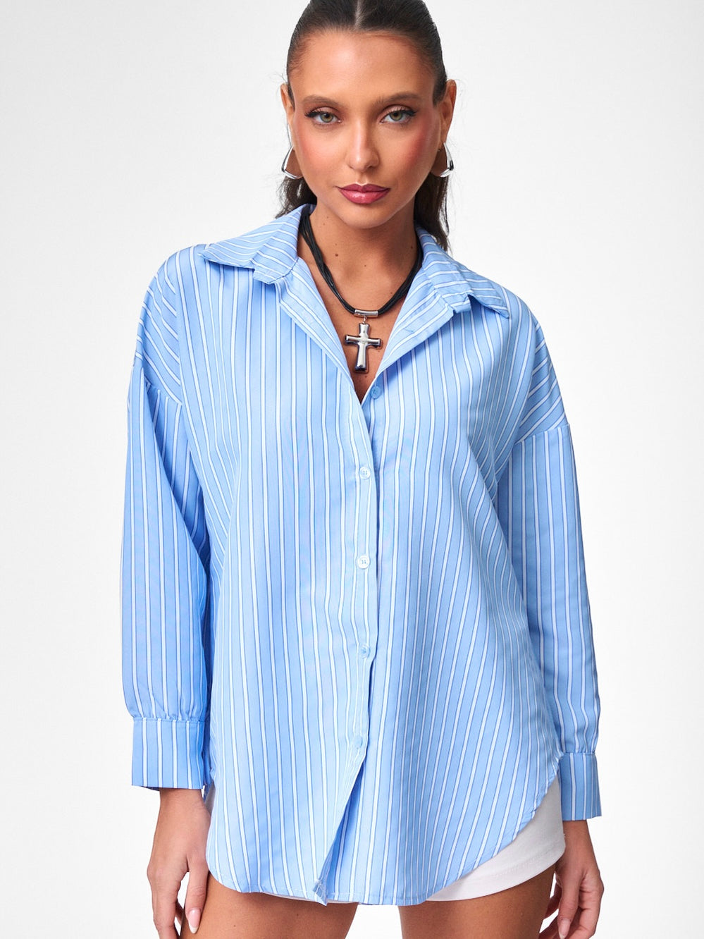 Camicia Casual Blu, vista del modello