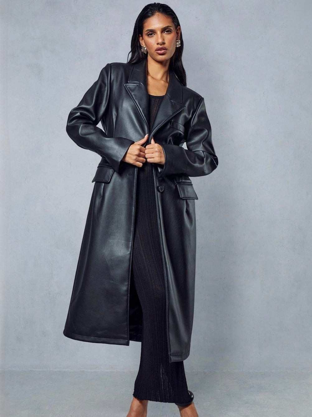 Cappotto Synce Black, cappotto da donna