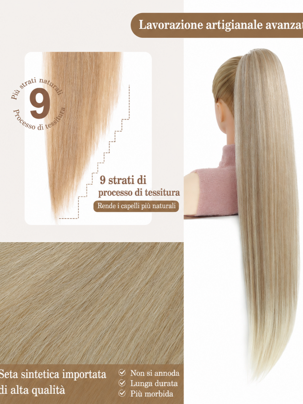 Extension Capelli Lisci Biondi, vista del modello