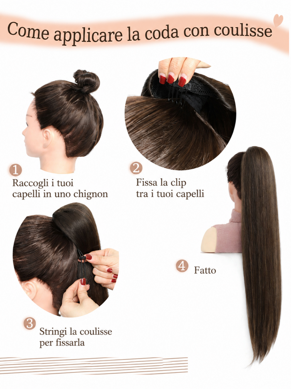 Extension Capelli Lisci Neri, dettaglio del prodotto