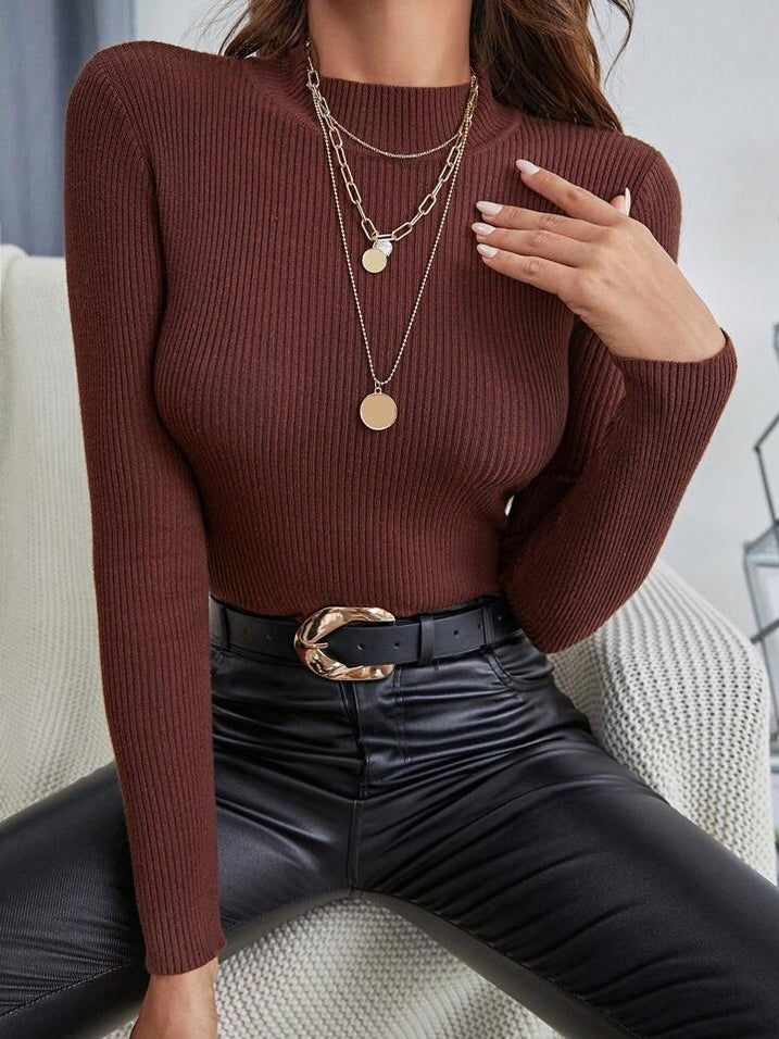 Maglia Costine Brown – maglietta donna – DivaModaMilano