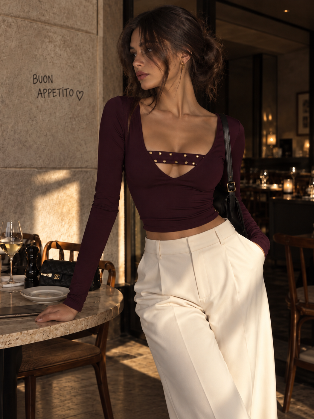 Maglia Maddy Wine, top da donna