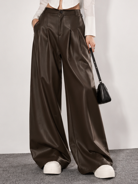 Pantalone Giada Brown, dettaglio di tessuto e finiture