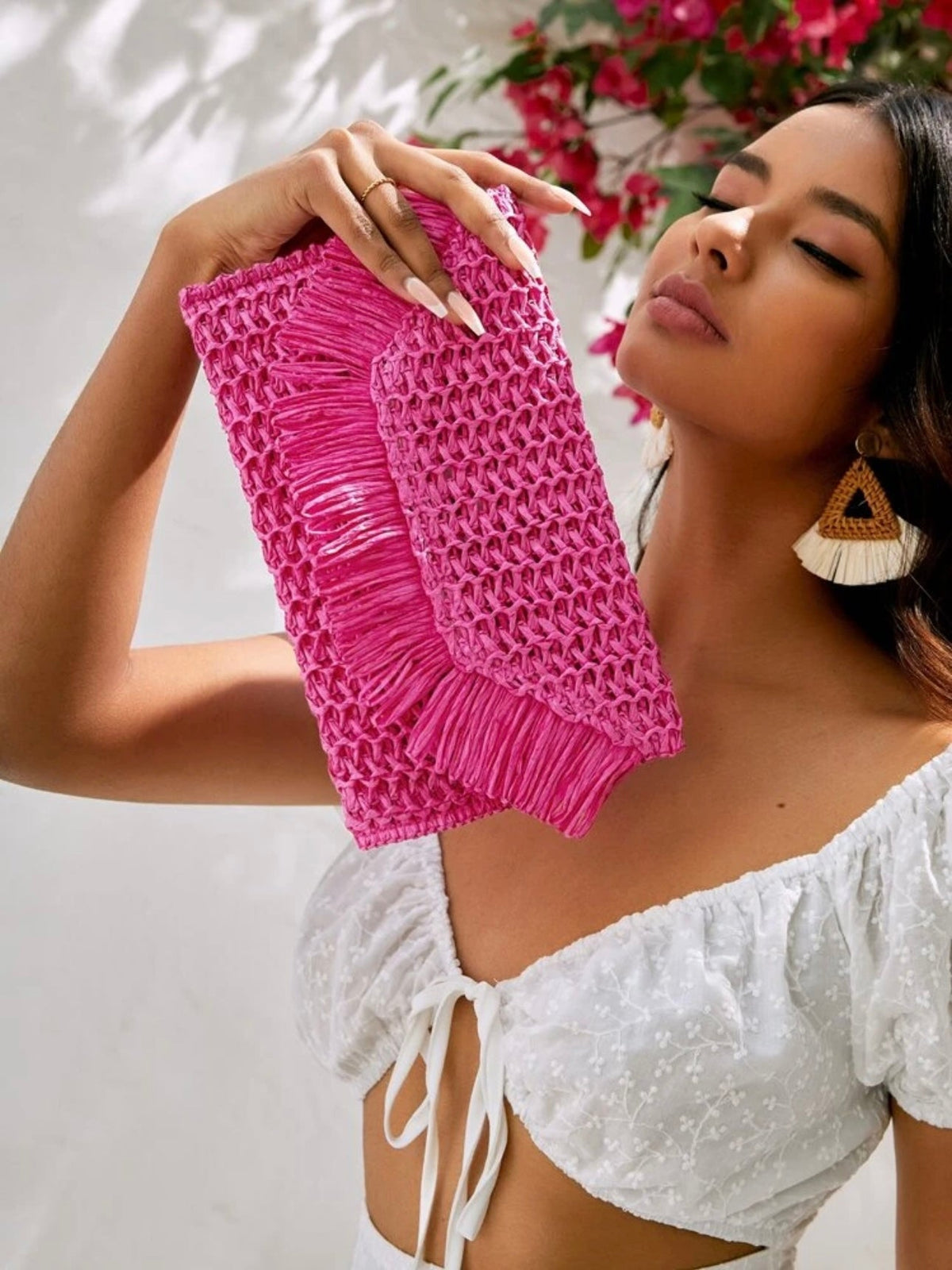 Pochette Polly – tessuto e finiture – DivaModaMilano