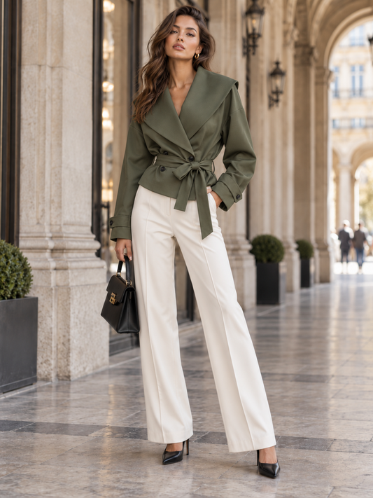Trench Brigitte Green, cappotto da donna