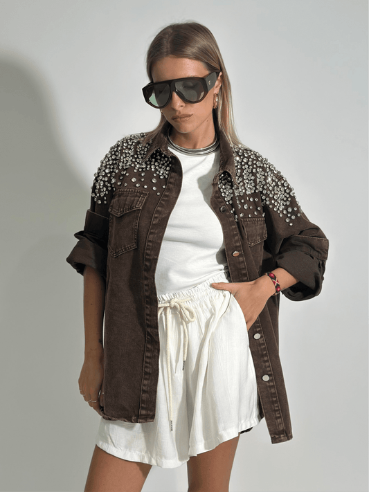 Giacca Jeans Brown - cappotto donna - DivaModaMilano