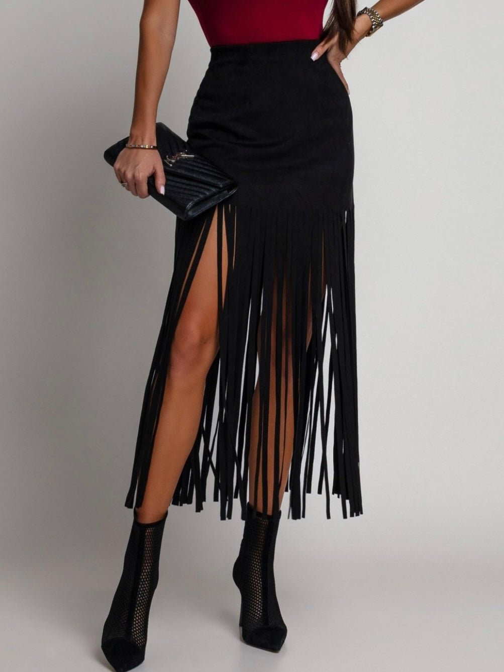 Gonna Frange Black - gonna donna - DivaModaMilano