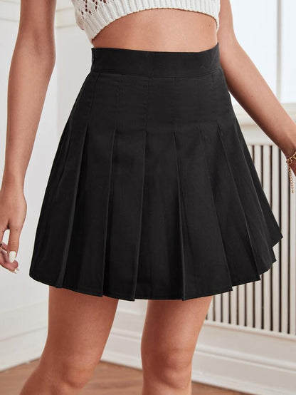 Gonna Pieghe Nera - shorts donna - DivaModaMilano