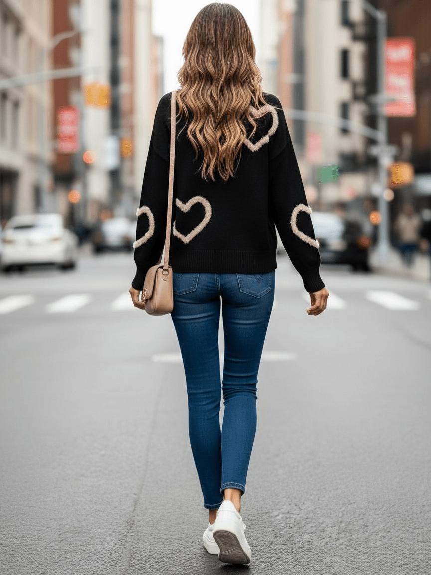 Maglione Cuore Black - maglione donna - DivaModaMilano