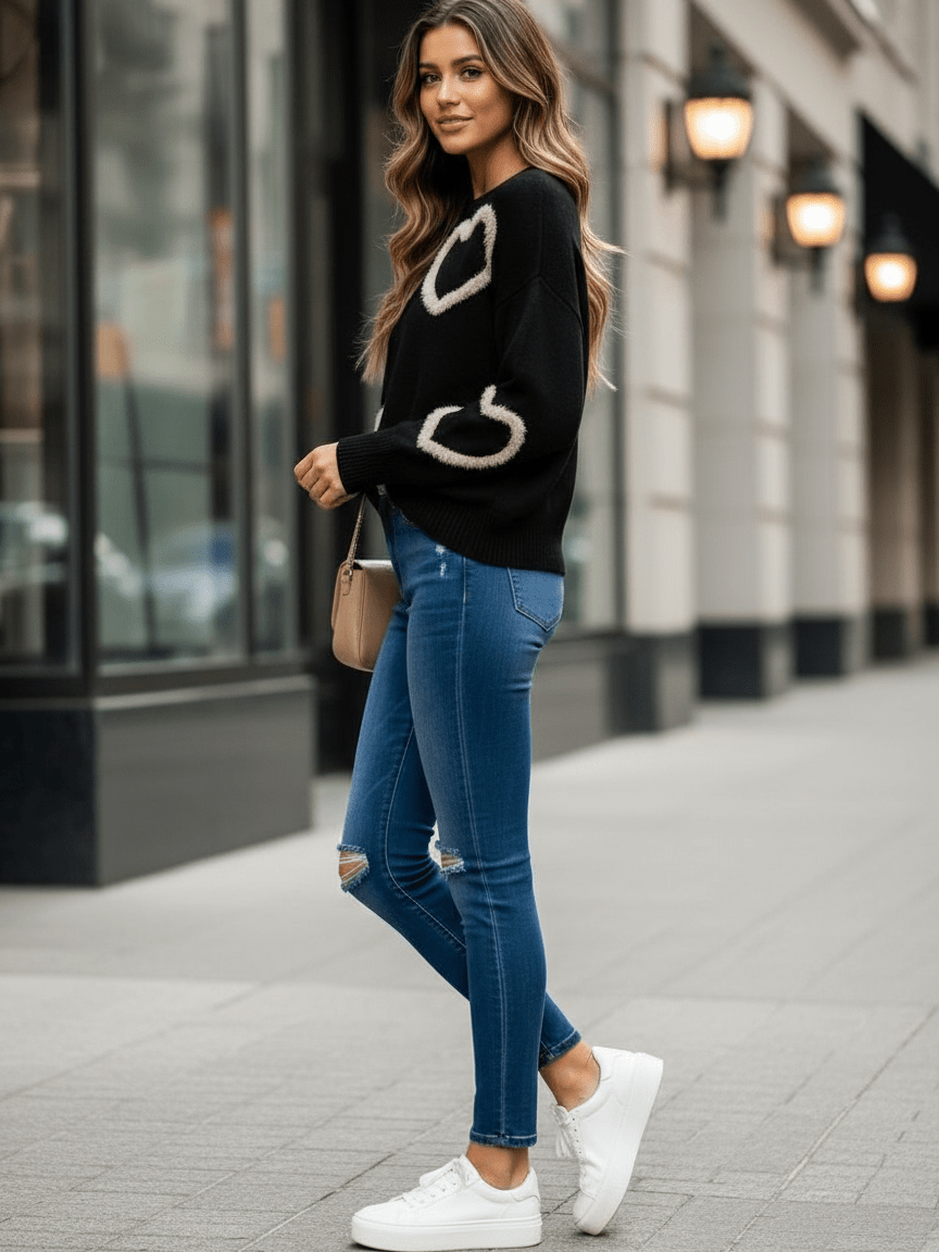 Maglione Cuore Black - maglione donna - DivaModaMilano