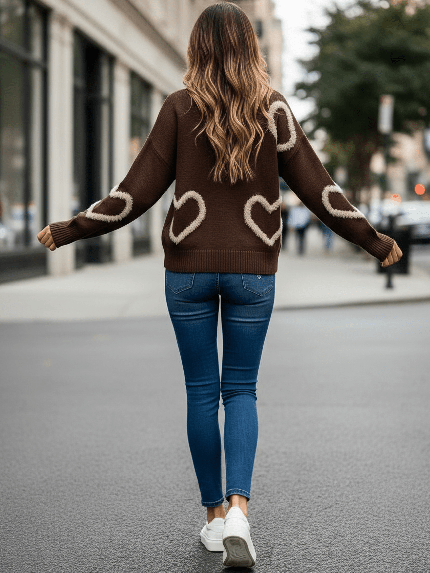 Maglione Cuore Brown - maglione donna - DivaModaMilano
