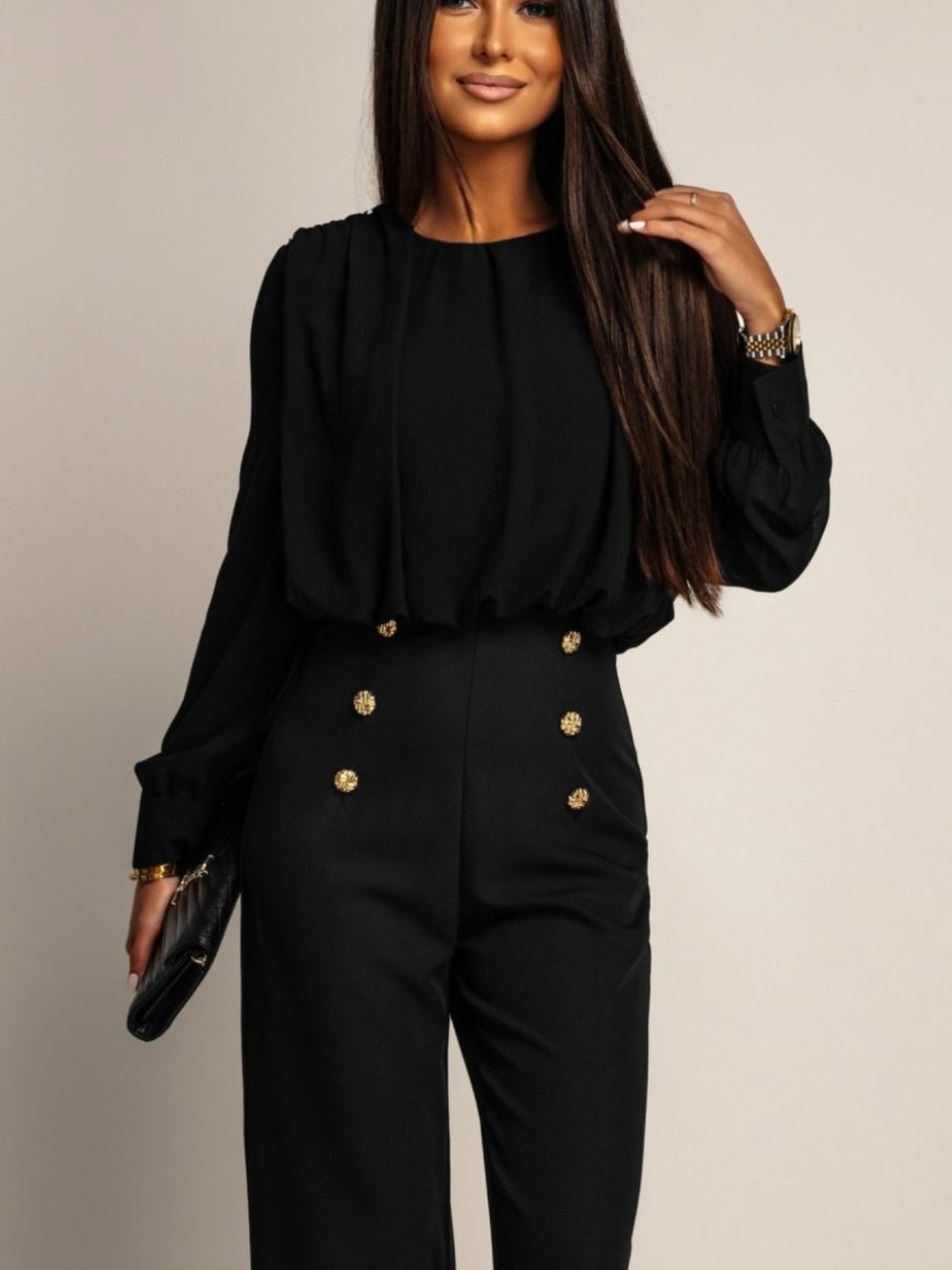 Pantalone Botton Black - pantalone donna - DivaModaMilano