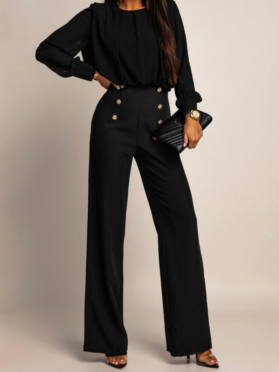 Pantalone Botton Black - pantalone donna - DivaModaMilano